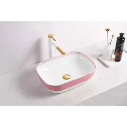 Bassino Art 45.5x32.5x14.5cm Ceramic Pink Wash Basin, BTT_1016-picture-6