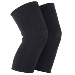Happiny Black Cotton Elastic 2-Way Stretchable Knee Support Cap for Sports, Gym, Pain Relief, Exercise, Running, Cycling &a; Workout, Size: M-7