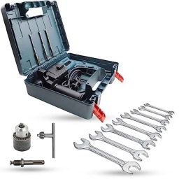 Hillgrove 750W Forward &a; Reverse Rotation Hammer Impact Drill Machine with 3 Bits, Drill Chuck, SDS Adapter &a; 8 Pcs Double Open End Wrench, HGCM1209-37