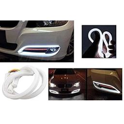 AOW Flexible 30cm Headlight Neon LED DRL Tube (White) for Tata Zest (Pack of 2)-43