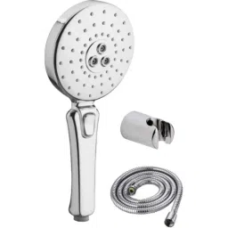 IRIS Recto 3 Pcs Brass Chrome Finish Hand Shower, Stainless Steel Tube &a; Wall Hook Set-image-37
