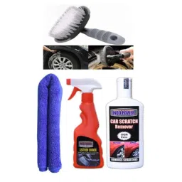 Indopower Ff1135 Leather Shiner Spray, 1Pc Car Microfiber Cloth, Scratch Remover, All Tyre Cleaning Brush Kit, AHh1139-image-62