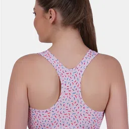 Reveira Geometric Printed Medium Coverage Dry Fit Workout Bra With All Day Comfort image 3