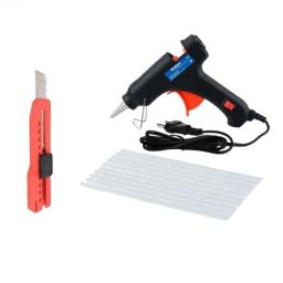 Walkers WKCB159M1 20W Black Mini Hot Glue Gun, 15 Pcs Glue Stick &a; Cutter Knife Combo, WKCB159-23