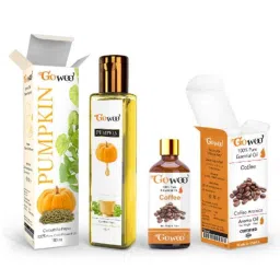 GoWoo 2 Pcs 10ml Natural Therapeutic Grade Cold Pressed Coffee Aroma Oil &a; 100ml Pumpkin Seed Carrier Oil Set, GWOC478-P17+P182-picture-0