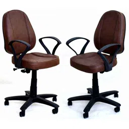 Mezonite Medium Back Leatherette Brown Office Chair (Pack of 2)-image-40