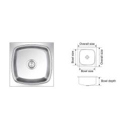 Nirali Square Deluxe Satin Finish Kitchen Sink, Size: 485x485 mm-image-50