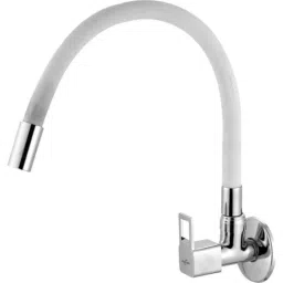 Neelkund Brass White Chrome Finish Square Cut Flexible Sink Faucet with 360 deg Swivel Spout for Kitchen &a; Wash Basin-picture-10