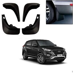 Auto Pearl 4 Pcs ABS Black Front &a; Rear Cup Type Mud Flaps Car Splash Guard Set for Hyundai Creta-33