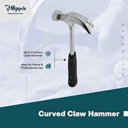 Hillgrove Curved Claw Hammer, 8 inch Plier, 5-in-1 Screwdriver, Wire Cutter &a; 8 Pcs Double Open End Wrench Combo, HGCM886 image 2