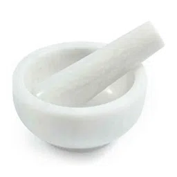 New Verma 5 inch Marble White Mortar &a; Pestle Set for Grinding Small Spices &a; Medicines-picture-22