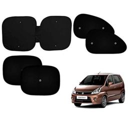 Auto Pearl 5 Pcs PVC &a; Mesh Black Window &a; Front Sun Shade Set for Maruti Suzuki Zen Estilo Type 2-picture-30