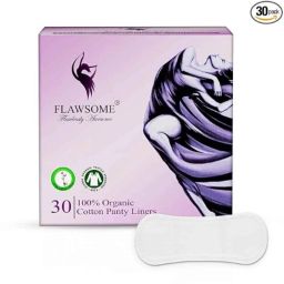 Flawsome 30 Pcs Soft Surface Organic Cotton Panty Liner Set for Maintains Dryness &a; Freshness All Day Long (Pack of 10)-22