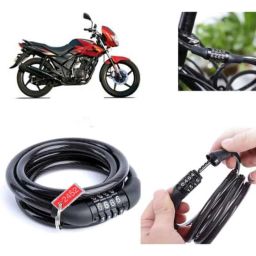 Auto Pearl PVC &a; Plastic Black Combination Cable Lock for Flame DS 125-picture-17