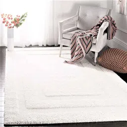 Carpetify 3x5ft White Rectangular Box Shaggy Carpet, 1224YR31ONL-image-23