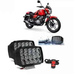 Cartronics 15 Led Fog Light with On/Off Switch for Bajaj V12 BlackSet Of 2 Pcs, CAR-IJVILP-picture-29