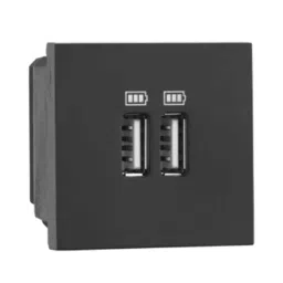 Legrand Allzy 3100mA 2 Module Type-A Matt Black USB Charger Socket, 681251-picture-5
