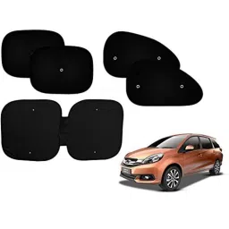 Auto Pearl 5 Pcs PVC &a; Mesh Black Window &a; Front Sun Shade Set for Honda Mobilio-picture-11