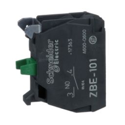 Schneider Electric Single Contact Block for Head 1 NO Silver Alloy Screw Clamp Terminal, ZBE101-21