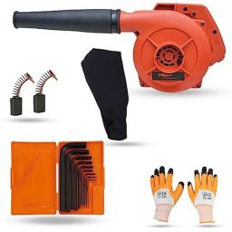 Hillgrove 800W Plastic Red Electric Air Blower with Carbon Brushes, Gloves &a; 9 Pcs Allen Key, HGCM1121-5