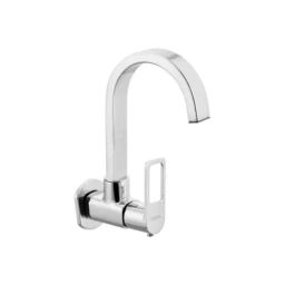Cera Winslet Metal Quarter Turn Wall Mount Sink Cock with Swivel Spout &a; Wall Flange, F1099251-42