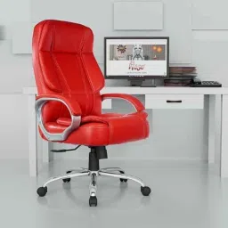 Rose SpaceX 50x55x129cm Leather Red High Black Executive Chair-image-7