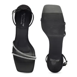 Monrow Embellished Open Toe Kitten Heels With Ankle Loop image 5