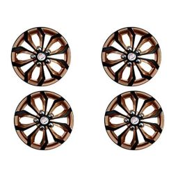 Auto Pearl 4 Pcs 12 inch ABS &a; Plastic Black &a; Copper Press Type Fitting Car Wheel Cover Set for Hyundai Eon D Lite-image-23