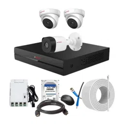 CP Plus 2.4MP Indoor &a; Outdoor CCTV Combo Kit with 4Ch DVR, 1 Bullet 2 Dome Camera, 4Ch SMPS, 70m Cable, 500GB HDD &a; Connector-19