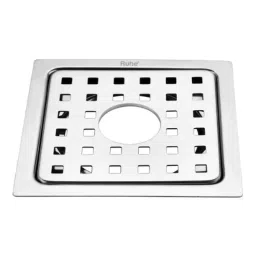Ruhe 6x6 inch Stainless Steel Glossy Finish Check Square Flat Cut Floor Drain with Hole, 16-0509-22-picture-27