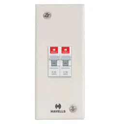 Havells X7 2 Way Steel Sheet Powder Painted MCB Enclosure Board with Din Rail, DHDESDP-43