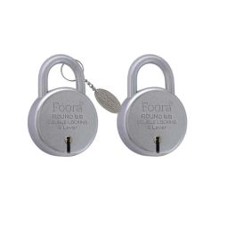 Foora 65mm Silver Steel Door Padlock with 5 Keys, 8 Lever &a; Key Chain, Round 65 (Pack of 2)-picture-6