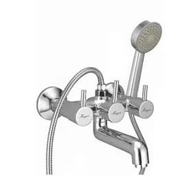 Mayur Ocich Flaro 2 Pcs Brass Heavy Duty Chrome Plated Telephonic Wall Mixer Set with Click Sound Water Diversion Cartridge-image-57