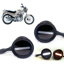 Auto Pearl 2 Pcs 12V Black Bike Front LED Indicator Light Set for Kawasaki, F261-picture-12