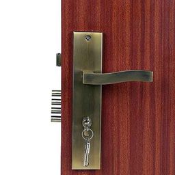 Handle Waala Viva 10 inch 60mm Stainless Steel Antique Brass Finish Cylindrical Plate Both Side Key Mortise Door Lock Set-image-80