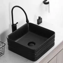 Bassino Art 38x38x15cm Ceramic Black Wash Basin, BTT-1164-image-76