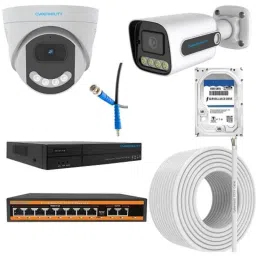 Cybernautt 3MP Full HD Indoor &a; Outdoor Network IP Combo Kit with 10Ch NVR, 3D 4B HD Camera, 8Ch POE, 100m Copper LAN Cable, Connectors &a; 1TB HDD-23