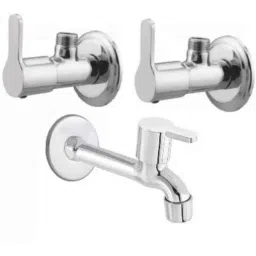 Senkiddpro 2 Pcs Stainless Steel Wall Mounted Angle Cock &a; Long Body Tap Combo-image-25