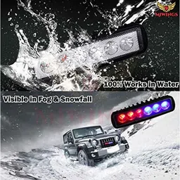 Miwings 6 Led Red Blue Multiple Hazard Flasher Strobe Emergency Warning Caution Light With Flashing Modes - Red/Bluefor Bike Tvs Jupiter (1.Pcs Police Light With On/Off Switch) image 4
