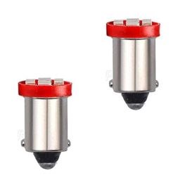 AllExtreme EXBA9SR3 2W BA9S Red Interior License Plate Wedge Dome Trunk Dashboard LED Parking Light for Car Bike &a; Motorcycle (Pack of 2)-24