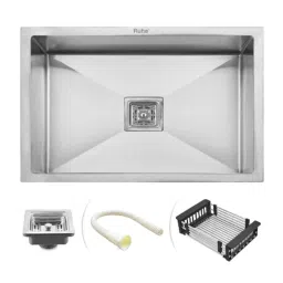 Ruhe 21x18x10 inch Stainless Steel Matt Finish Single Bowl Handmade Kitchen Sink, 13-0103-04-EX-picture-46
