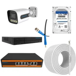 Cybernautt 3MP Full HD Indoor &a; Outdoor Network IP Combo Kit with 10Ch NVR, 1Bullet HD Camera, 4Ch POE, 100m Copper LAN Cable, Connector &a; 1TB HDD-37