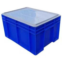 Singhal 400x300x220mm Plastic Blue Multipurpose Storage Crate with Lid-image-12