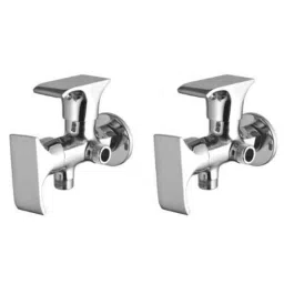 Drizzle Swift 2 Pcs 2 in 1 Brass Chrome Finish Silver Angle Valve Set, AAC2IN1SWIFT2-42