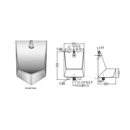 Nirali Cory Satin Finish Urinal, Dimension: 455x340x300 mm-picture-36