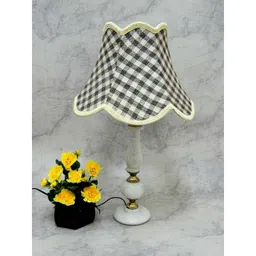 Tucasa Classic Marble/Brass Table Lamp with Check Shade, LG-787-image-51