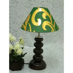 Tucasa Smart Wooden Table Lamp with Green &a; Gold Shade, LG-1063-image-88
