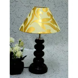 Tucasa Smart Wooden Table Lamp with Off White &a; Gold Shade, LG-1064-image-12