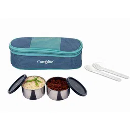 Carrolite 400ml Blue &a; Black Stainless Steel Lunchbox, Black_008-picture-1