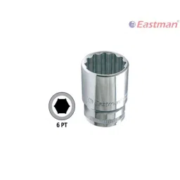 Eastman 1/2 inch Drive BI-HEX Sockets -CRV, E-2201B, 26 mm (Pack of 6)-12
